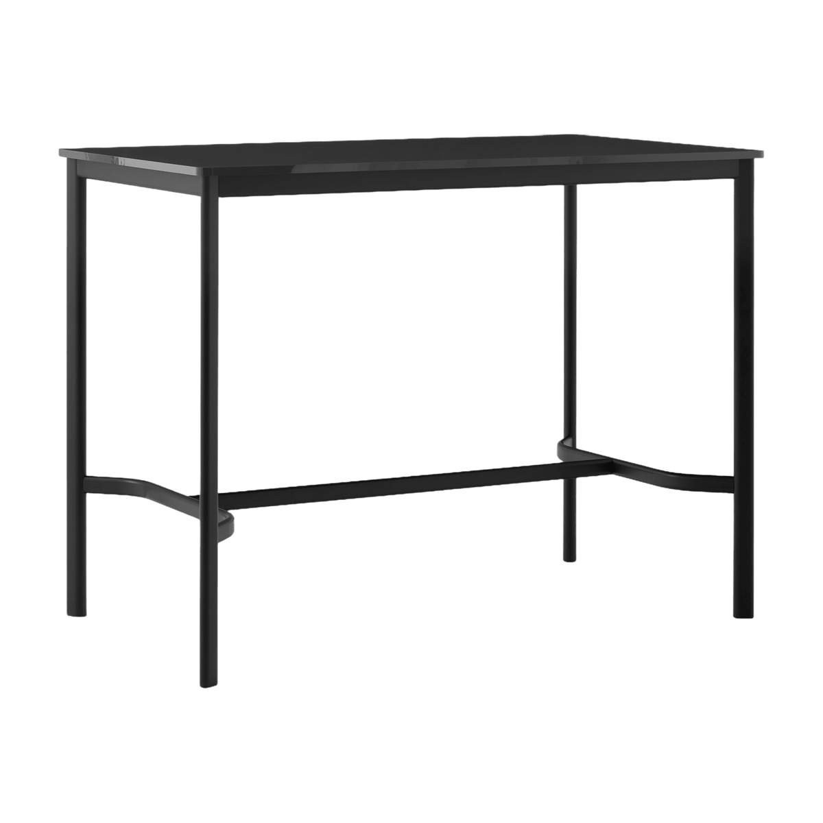Table rectangulaire haute en acier noire et piètement noir 140 x 80 x 105 cm Drip HW114 - &tradition - The Cool Republic