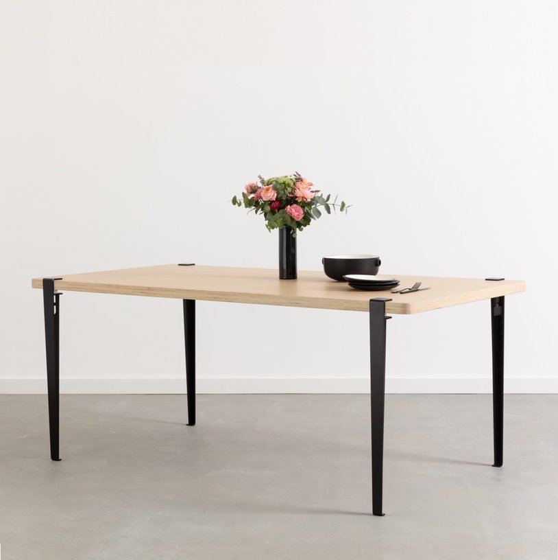 Table rectangulaire XL Brixton pieds noir graphite 75 cm - TIPTOE - The Cool Republic