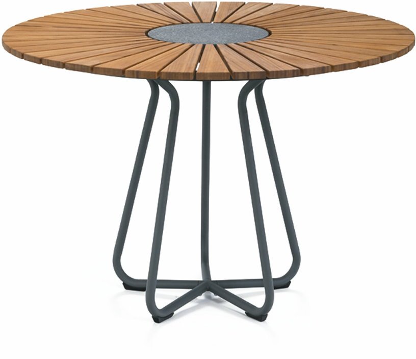 Table ronde 110 cm en bambou piètement en aluminium CIRCLE - Houe - The Cool Republic