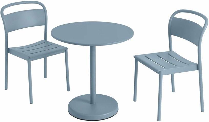 Cms Table Coding Table Sky blue steel round outdoor table 70 x 73 cm Linear - Muuto – The Cool ...