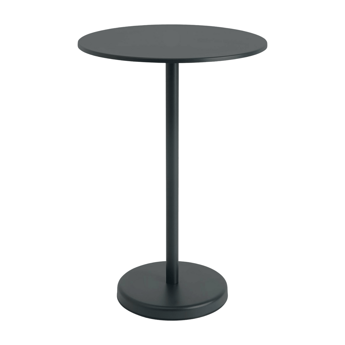 Table ronde d'extérieur en acier noir 70 x 105 cm Linear - Muuto - The Cool Republic