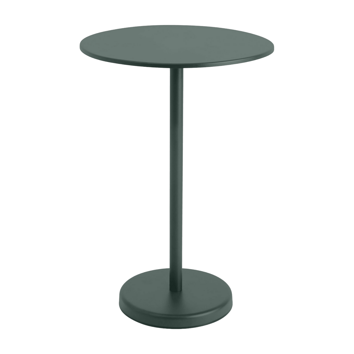 Table ronde d'extérieur en acier vert foncé 70 x 105 cm Linear - Muuto - The Cool Republic