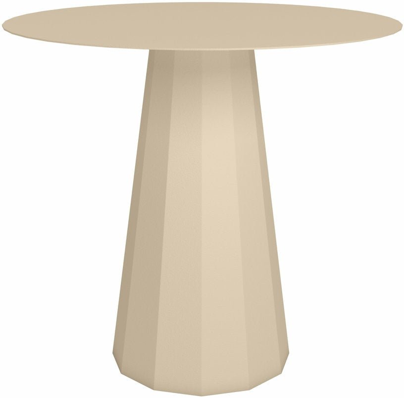 Table ronde en acier mat crème 80 cm Ankara - Matière Grise - The Cool Republic