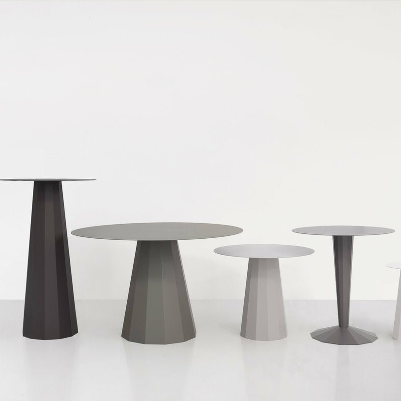 Table ronde en acier mat crème 80 cm Ankara - Matière Grise - The Cool Republic