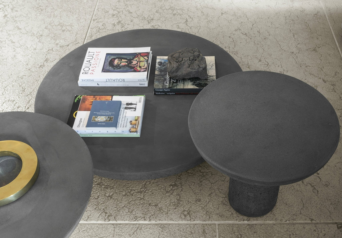 Table ronde in waxed concrete anthracite 50 x 47 cm Olo - Mogg - The Cool Republic