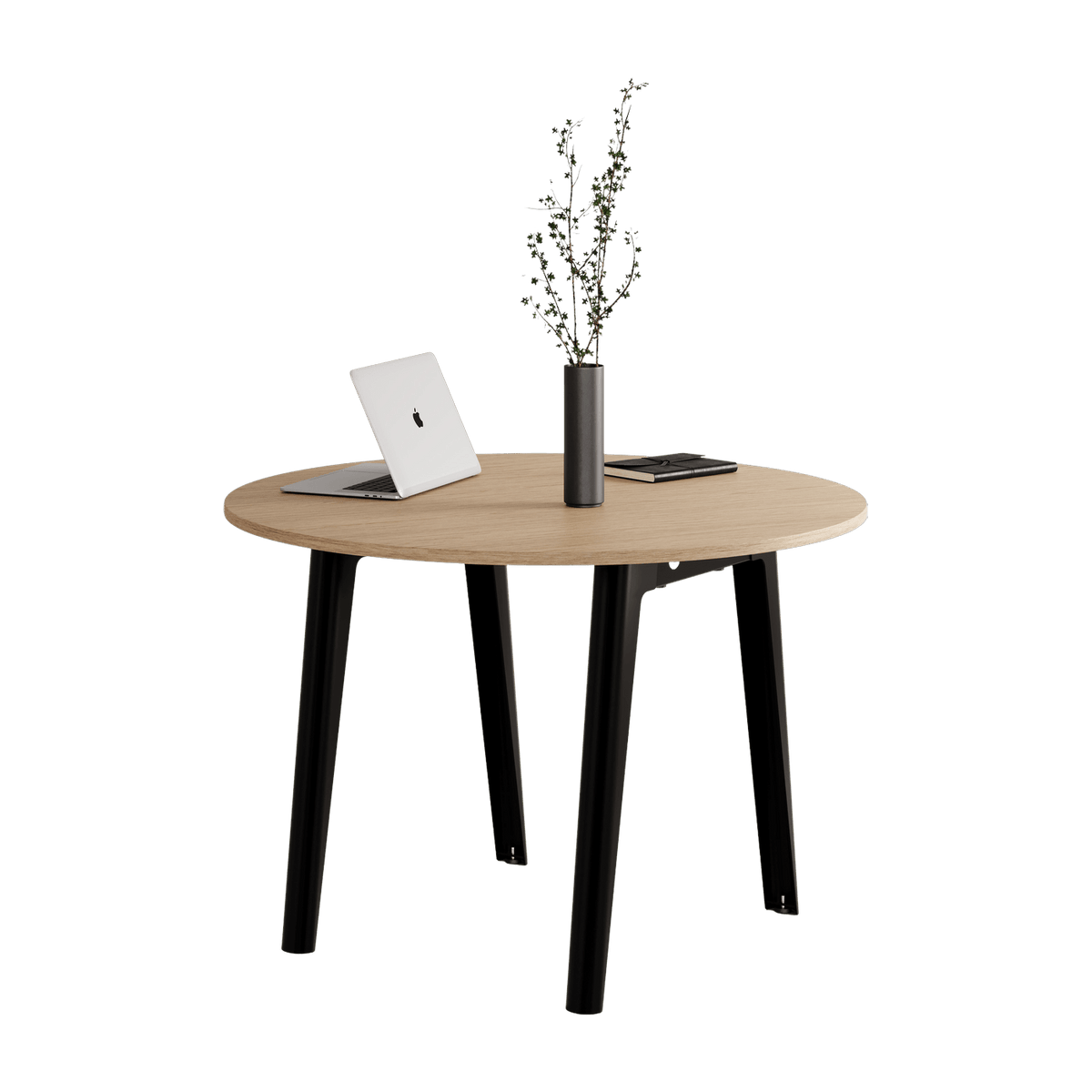 Table ronde in eco-certified oak D110 x 75 cm black legs New Modern - Tiptoe - The Cool Republic