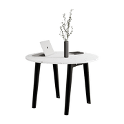 Table ronde in white recycled plastic D108 x 75 cm black legs New Modern - Tiptoe - The Cool Republic