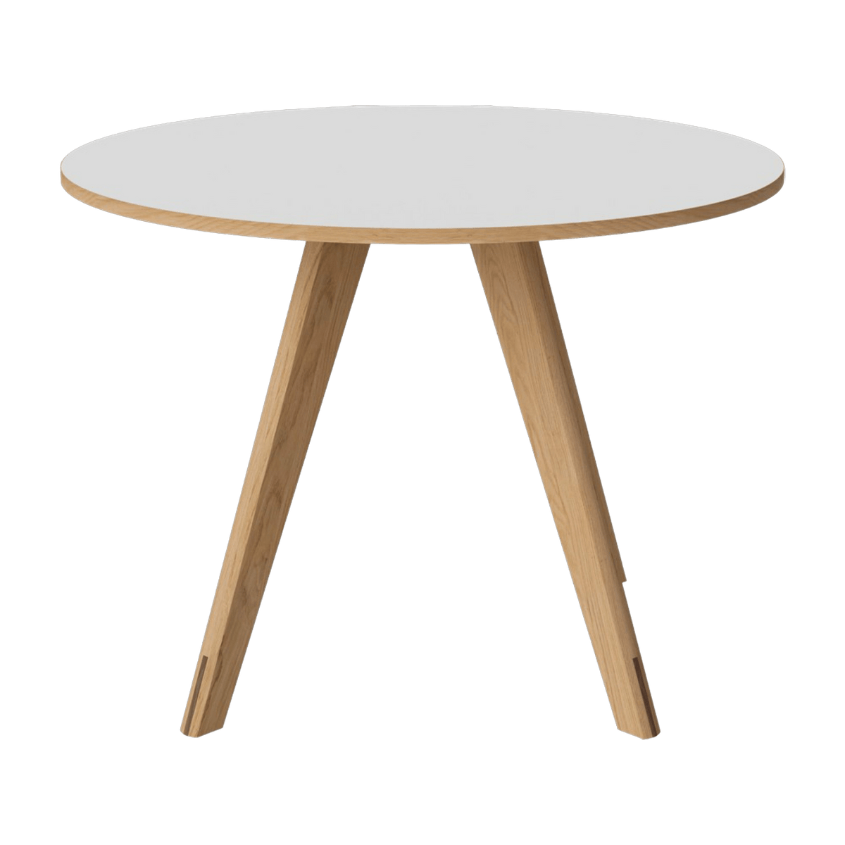 Cms Table Coding Table Round table in white laminate and oiled solid oak 100 cm New Mood ...