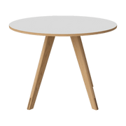 Table ronde en stratifié blanc et chêne massif huilé 100 cm New Mood - Bolia - The Cool Republic