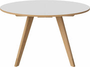 Table ronde en stratifié blanc et chêne massif huilé 123,5 cm New Mood - Bolia - The Cool Republic