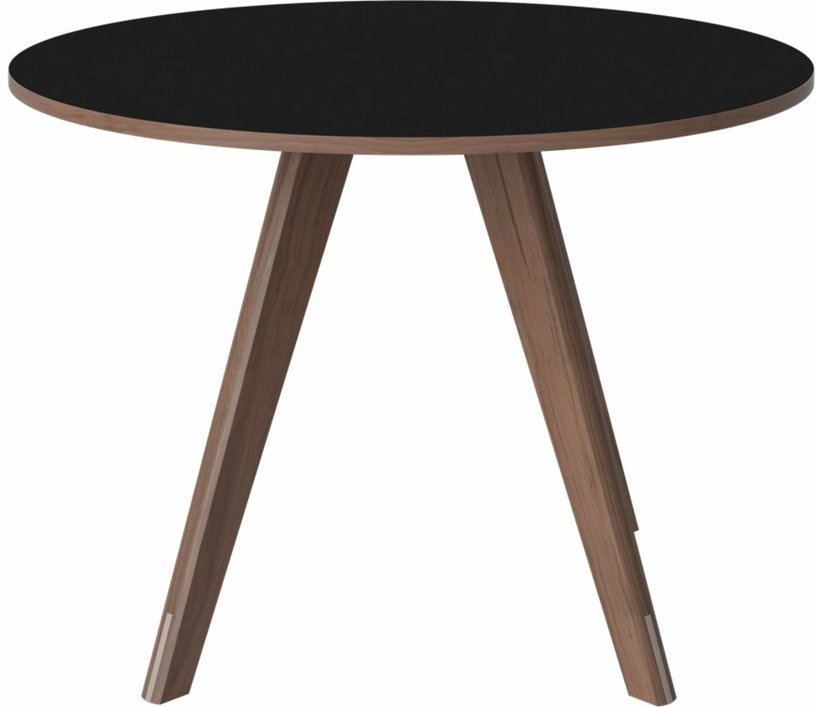 Table ronde en stratifié fenix noir et noyer massif huilé 100 cm New Mood - Bolia - The Cool Republic