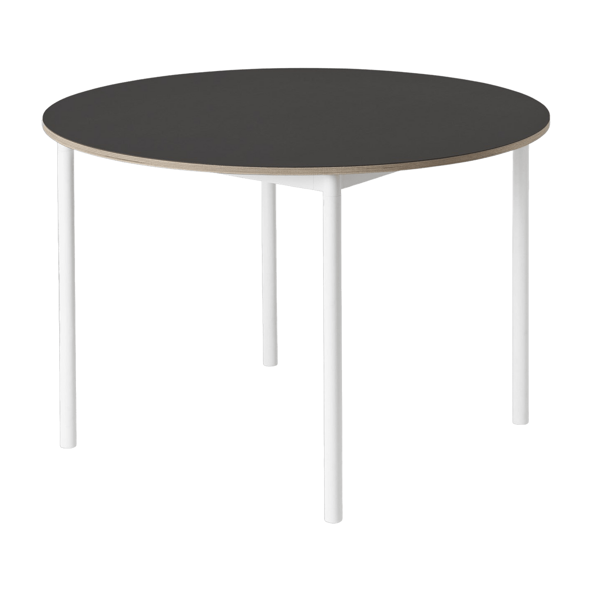 Table ronde noire piétement blanc 110 cm Base - Muuto - The Cool Republic