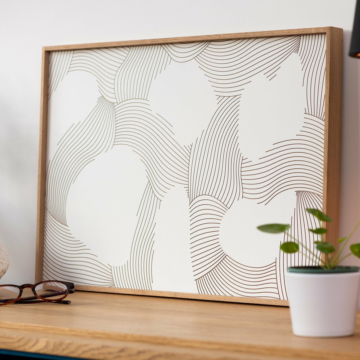 Tableau blanc avec reliefs 60 x 40 cm Albe - Kōje & Møhe - The Cool Republic