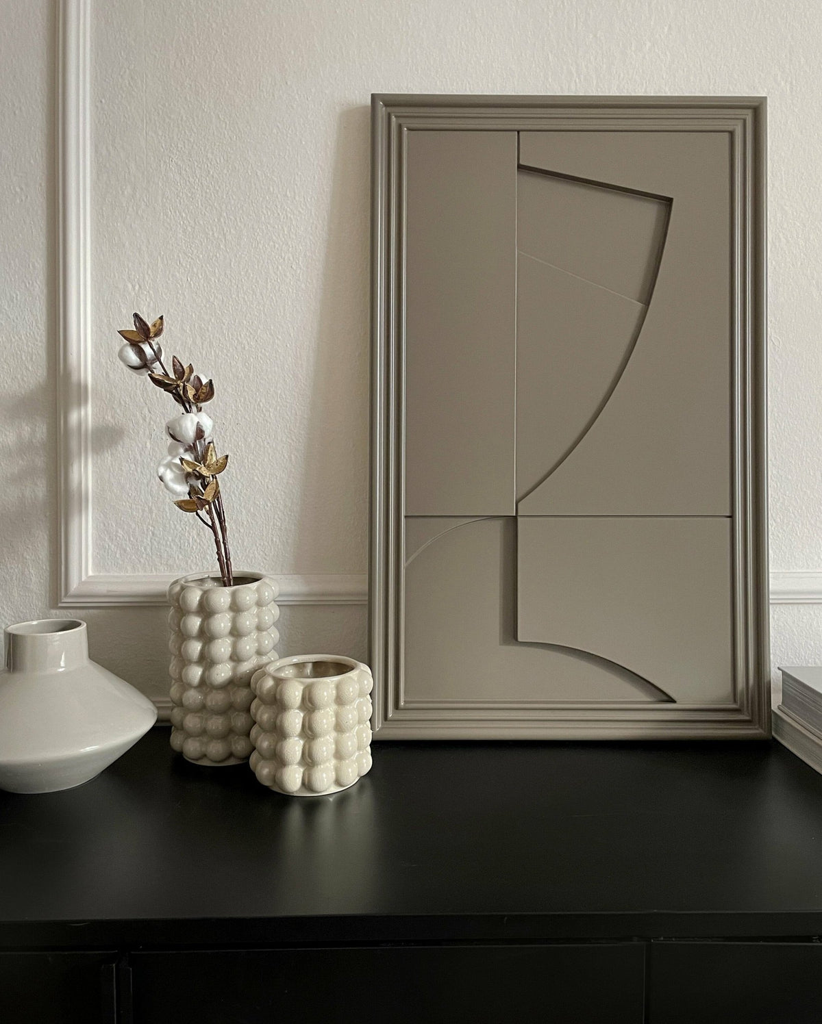 Tableau en bois beige cocoa 80 cm Randonne - Likya - The Cool Republic