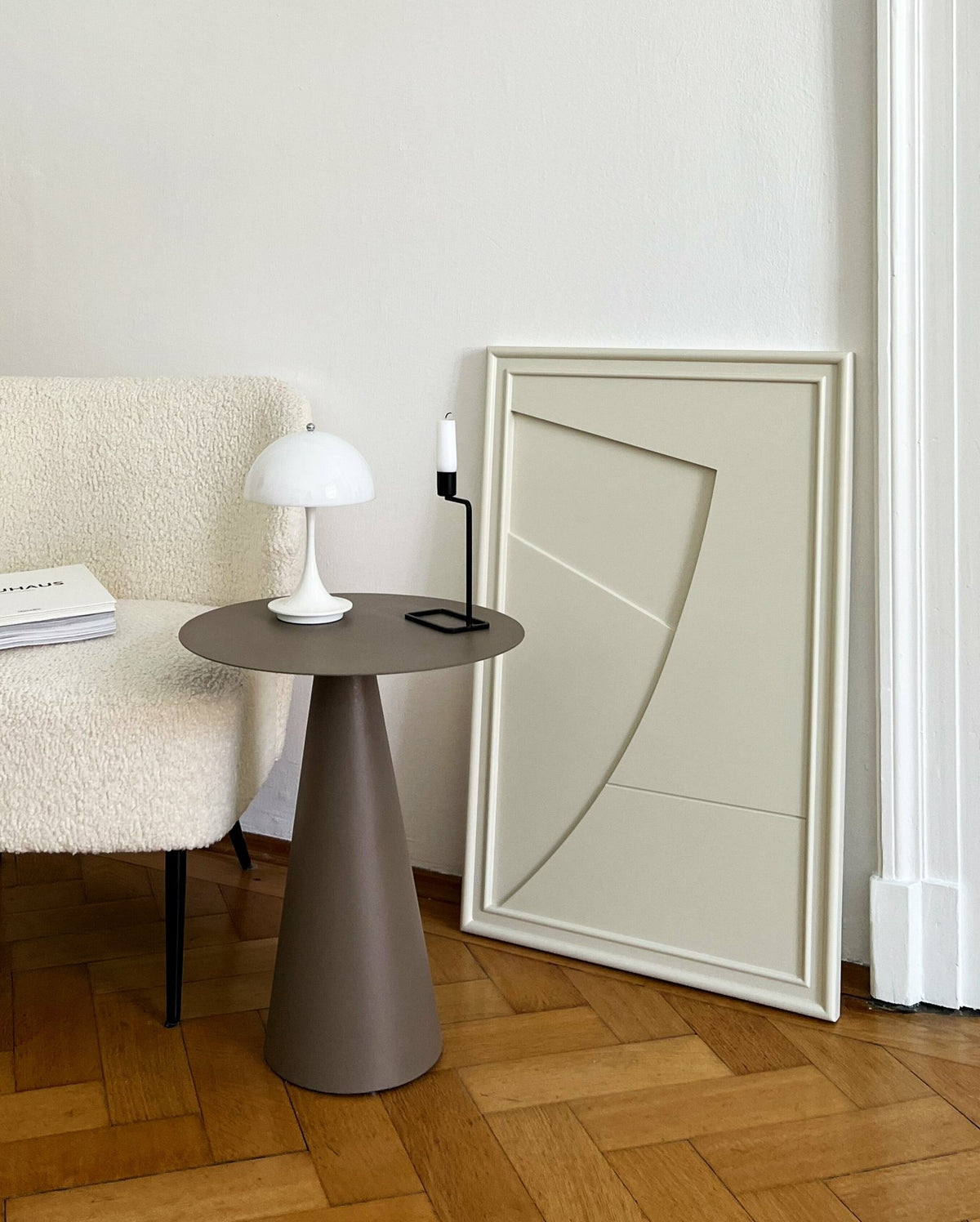 Tableau en bois blanc oyster 80 cm Arch - Likya - The Cool Republic