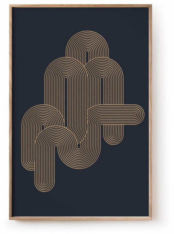 Tableau noir avec reliefs 40 x 60 cm Hegoa - Kōje & Møhe - The Cool Republic