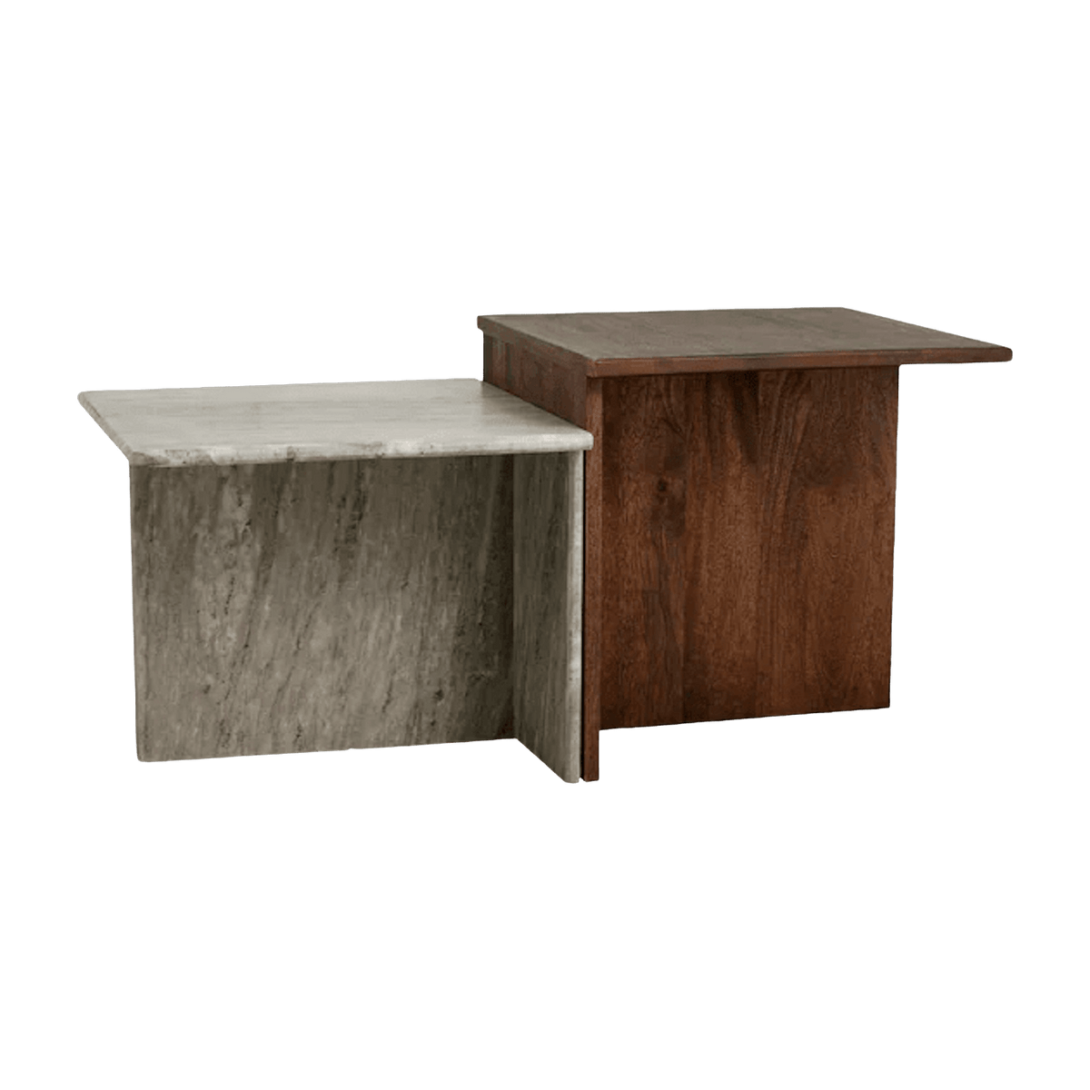 Tables gigognes en bois de manguier marron 50 x 50 cm Odra - Nordal - The Cool Republic