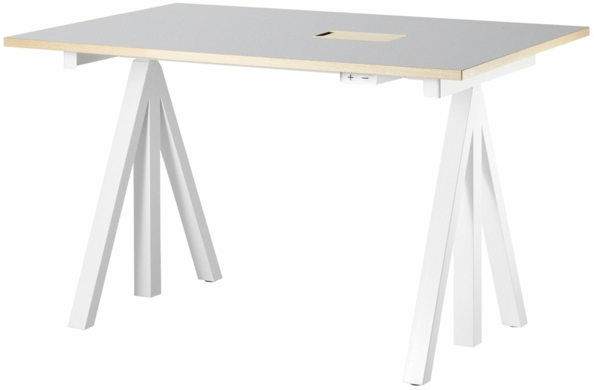 Tablette de bureau en lino gris clair 120 x 78 cm Works - String furniture - The Cool Republic