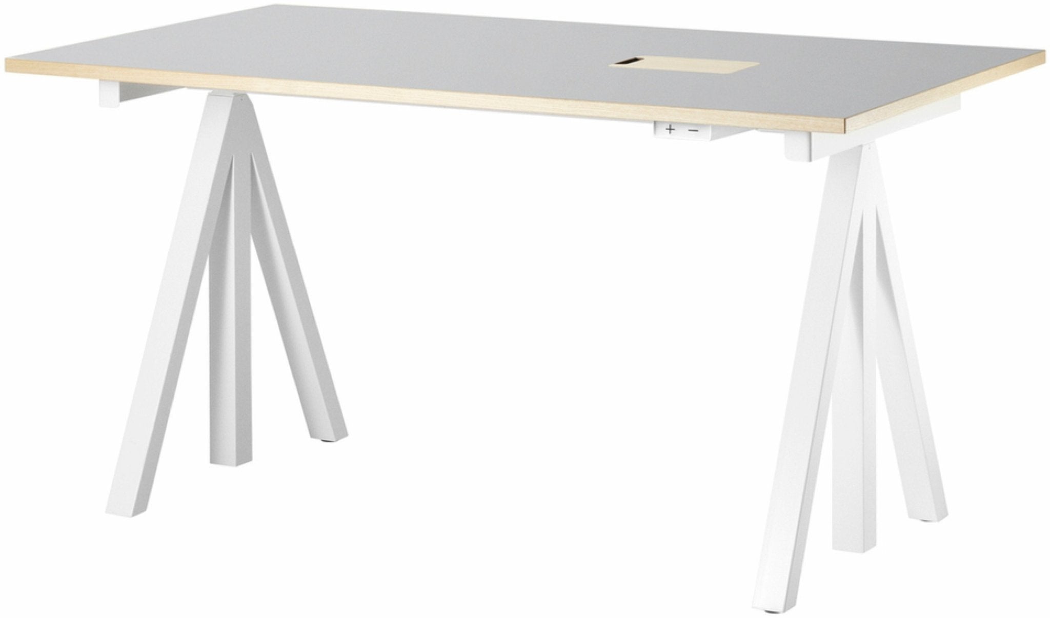Tablette de bureau en lino gris clair 140 x 78 cm Works - String furniture - The Cool Republic