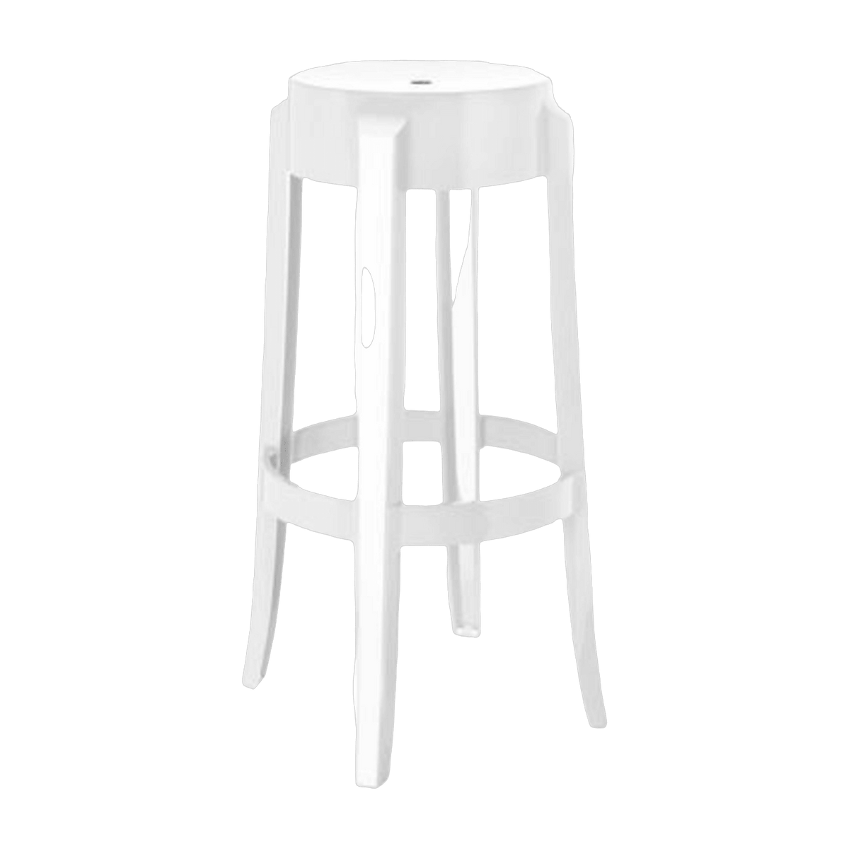 Tabouret blanc 75 cm Charles Ghost - Kartell - The Cool Republic