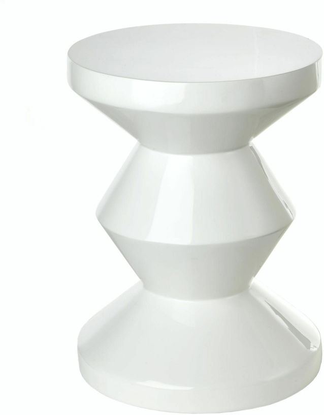 Tabouret blanc laqué Zig Zag - Pols Potten - The Cool Republic