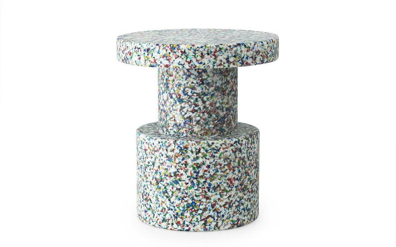 Tabouret blanc multicolore pixelisé Bit blanc Multi - Normann Copenhagen - The Cool Republic