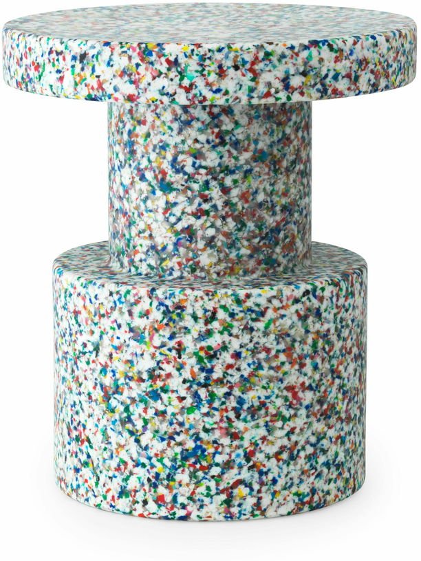 Tabouret blanc multicolore pixelisé Bit blanc Multi - Normann Copenhagen - The Cool Republic