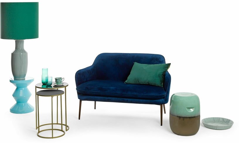 Tabouret bleu laqué Zig Zag - Pols Potten - The Cool Republic