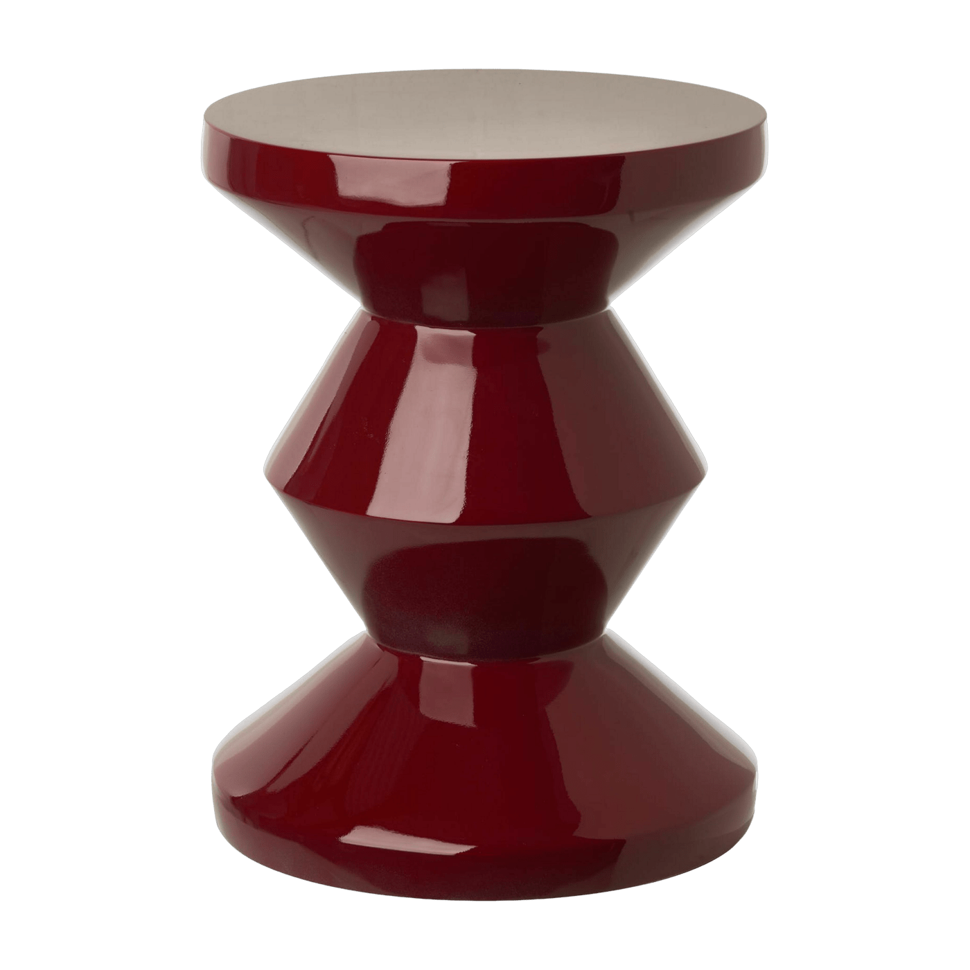 Tabouret bordeaux laqué Zig Zag - Pols Potten - The Cool Republic