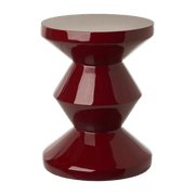 Tabouret bordeaux laqué Zig Zag - Pols Potten - The Cool Republic