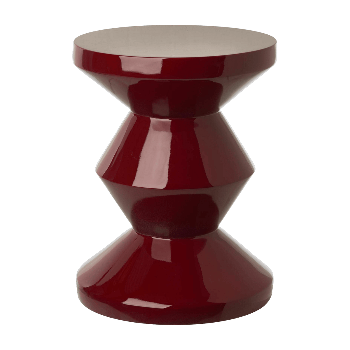 Tabouret bordeaux laqué Zig Zag - Pols Potten - The Cool Republic