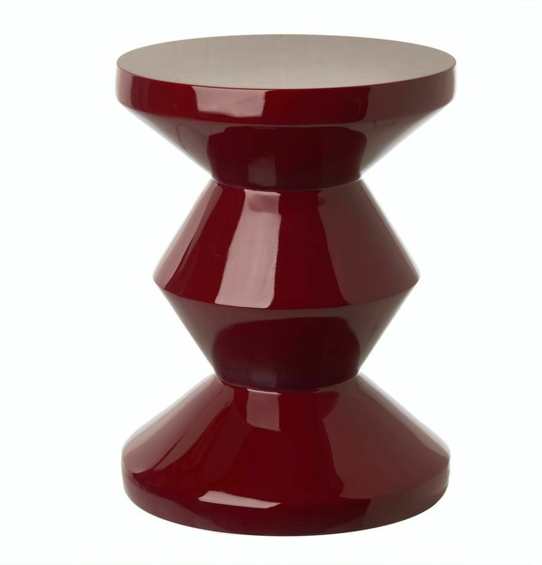Tabouret bordeaux laqué Zig Zag - Pols Potten - The Cool Republic
