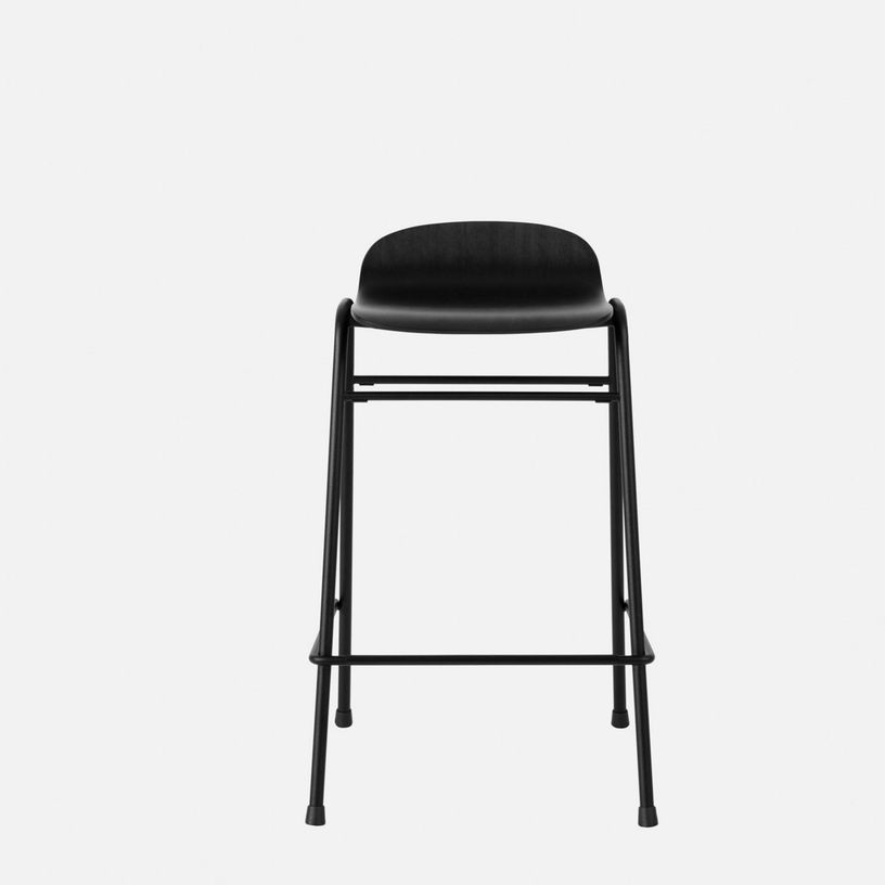 Tabouret de bar 65 cm en bois noir et cadre noir Touchwood - Hem - The Cool Republic