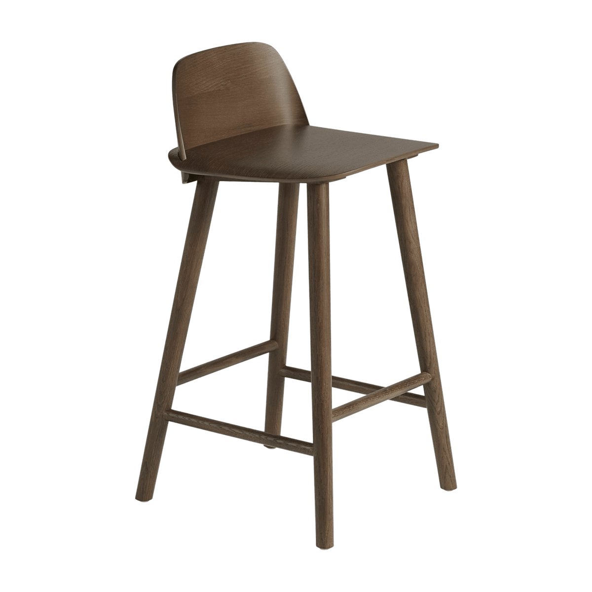 Tabouret de bar 65 cm en chêne foncé Nerd - Muuto - The Cool Republic