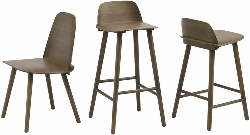 Tabouret de bar 65 cm en chêne foncé Nerd - Muuto - The Cool Republic