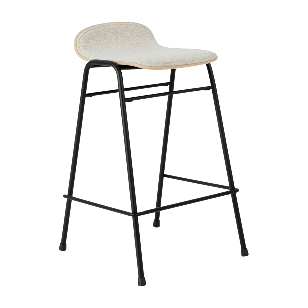 Tabouret de bar 65 cm en tissu gris et cadre argenté Touchwood - Hem - The Cool Republic