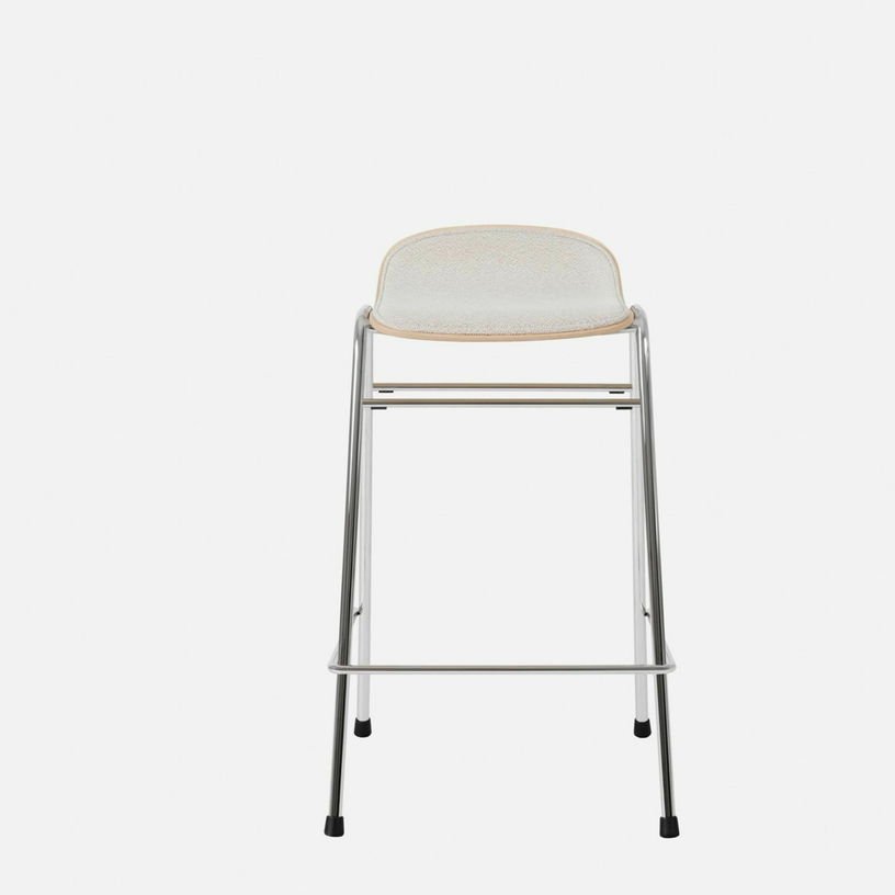 Tabouret de bar 65 cm en tissu gris et cadre noir Touchwood - Hem - The Cool Republic