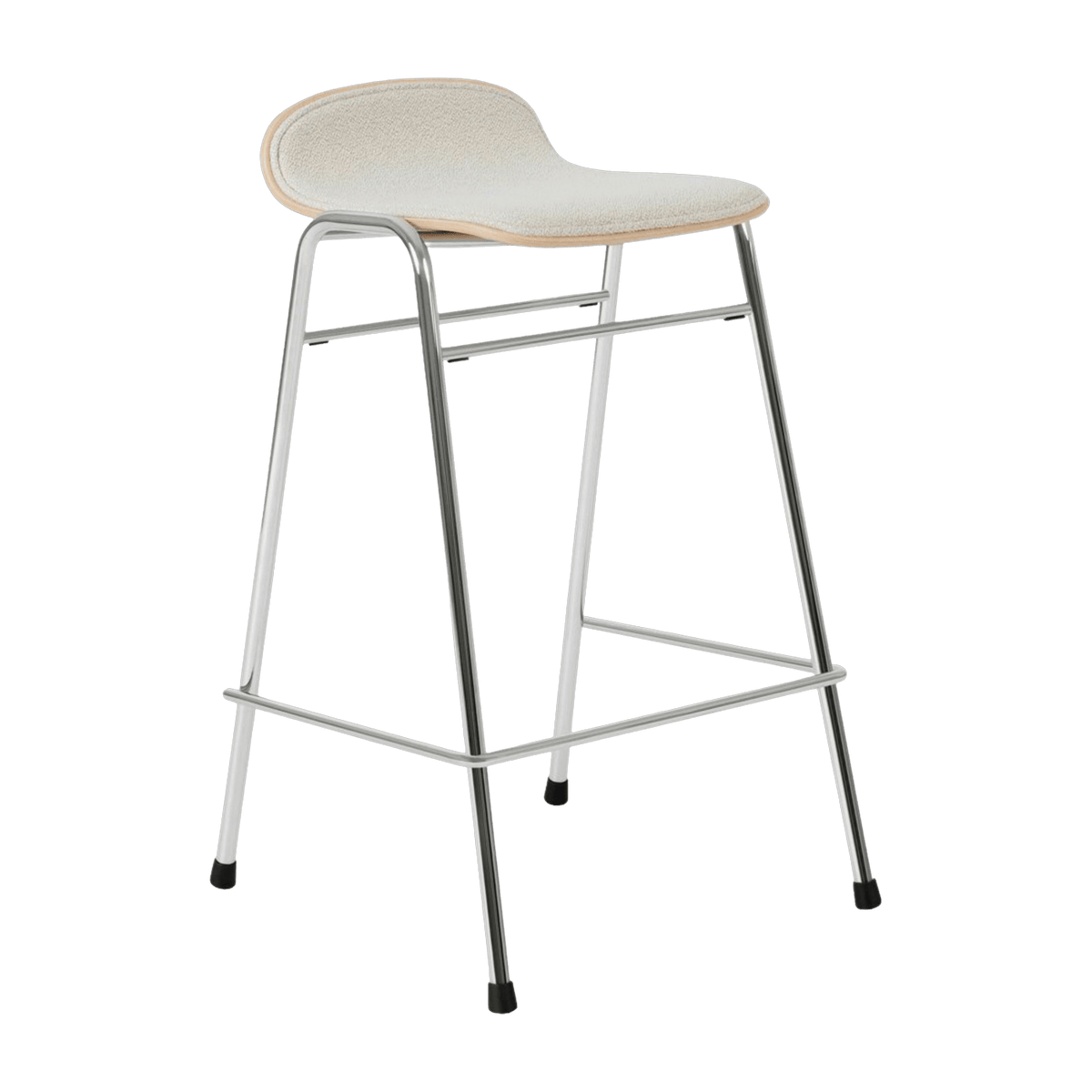 Tabouret de bar 65 cm en tissu gris et cadre noir Touchwood - Hem - The Cool Republic