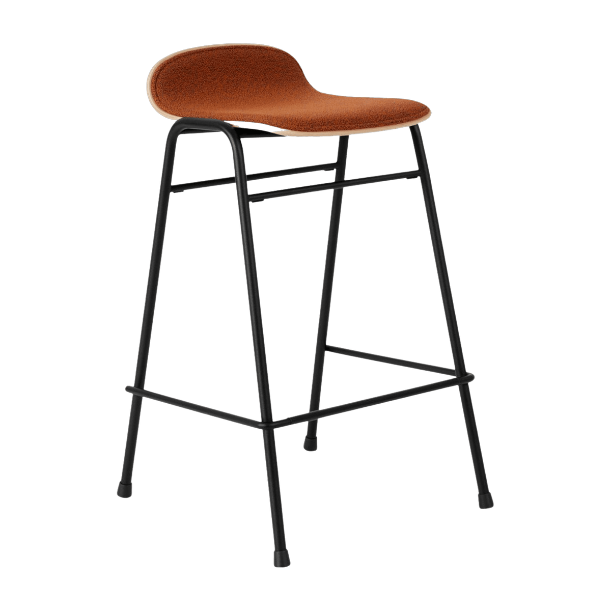 Tabouret de bar 65 cm en tissu rouge et cadre noir Touchwood - Hem - The Cool Republic