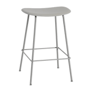 Tabouret de bar 65 cm gris piétement tubes Fiber - Muuto - The Cool Republic