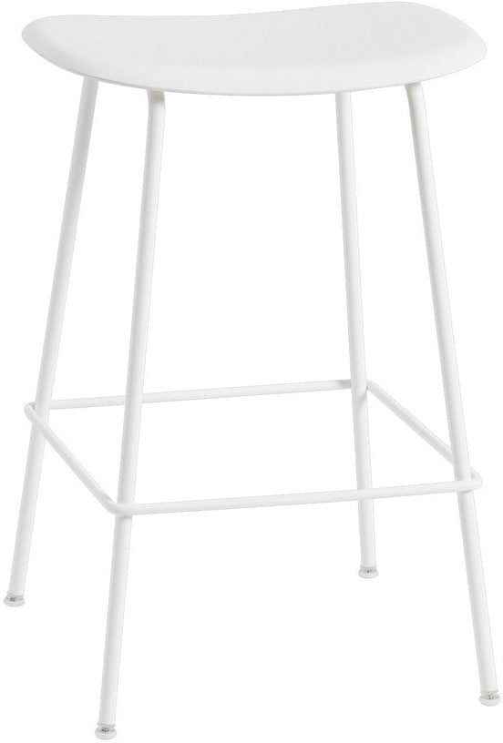 Tabouret de bar 65cm blanc piétement tubes Fiber - Muuto - The Cool Republic