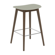 Tabouret de bar 65cm gris piétement en chêne marron Fiber - Muuto - The Cool Republic