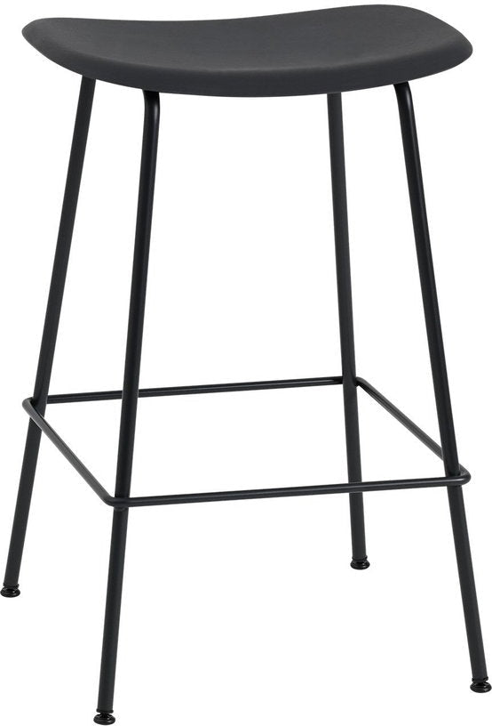 Tabouret de bar 65cm noir piétement tubes Fiber - Muuto - The Cool Republic
