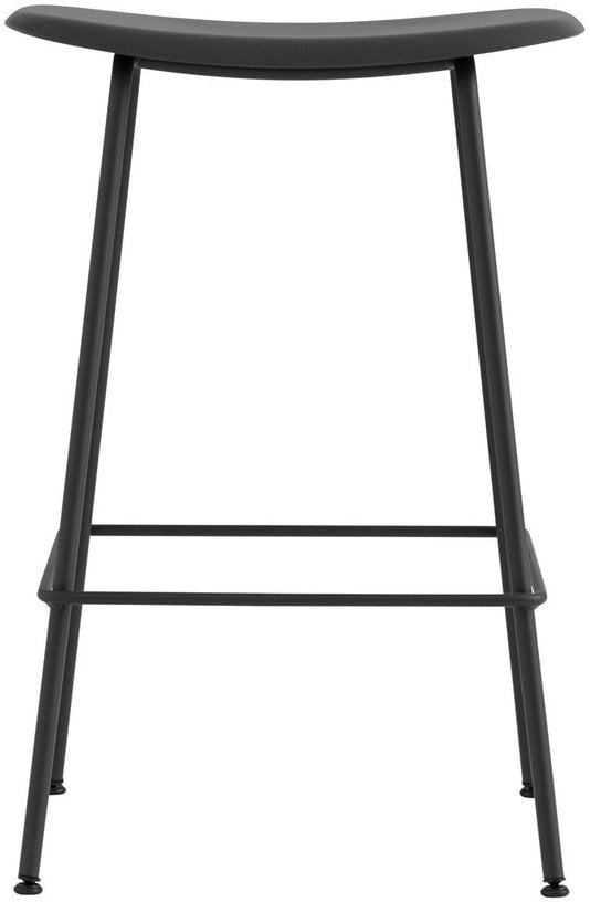 Tabouret de bar 65cm noir piétement tubes Fiber - Muuto - The Cool Republic