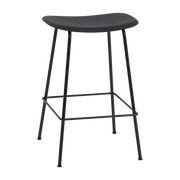 Tabouret de bar 65cm noir piétement tubes Fiber - Muuto - The Cool Republic