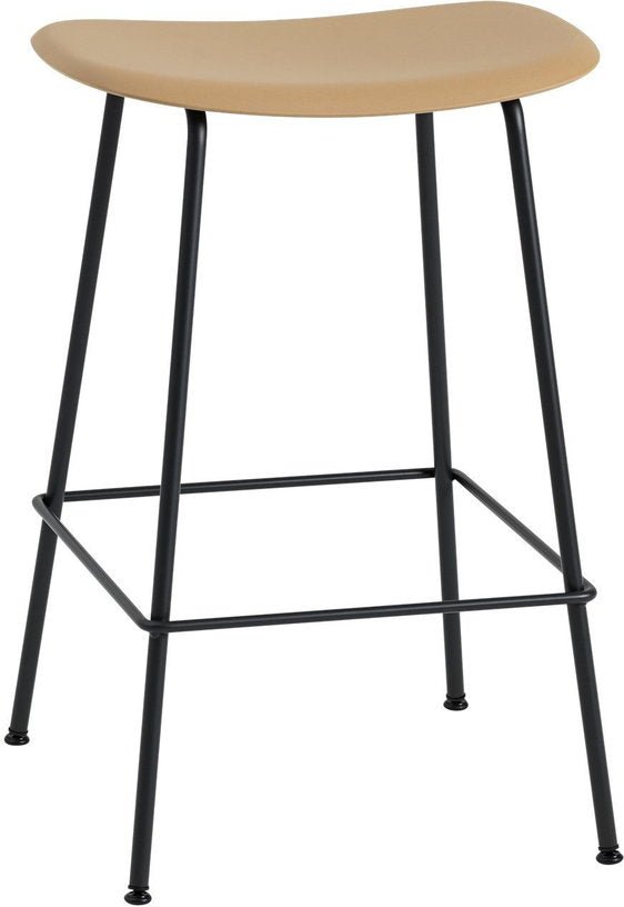 Tabouret de bar 65cm ocre piétement tubes Fiber - Muuto - The Cool Republic
