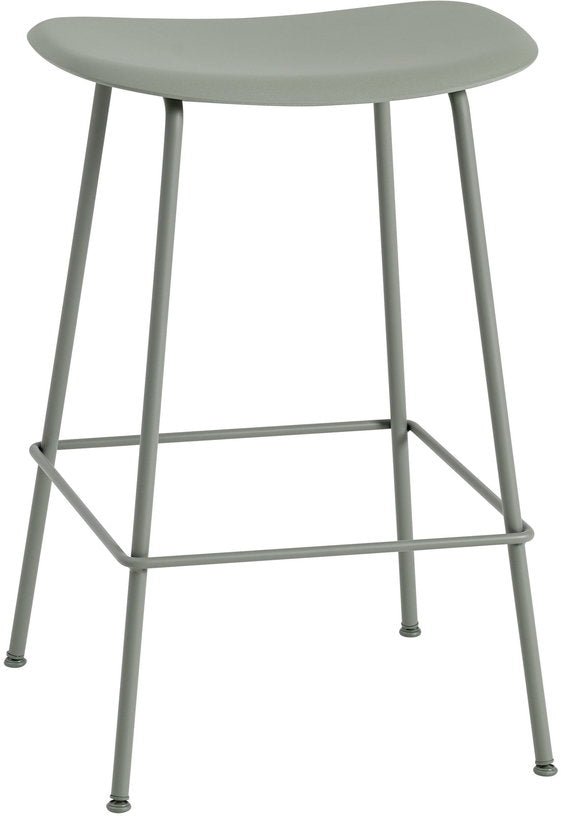 Tabouret de bar 65cm vert piétement tubes Fiber - Muuto - The Cool Republic
