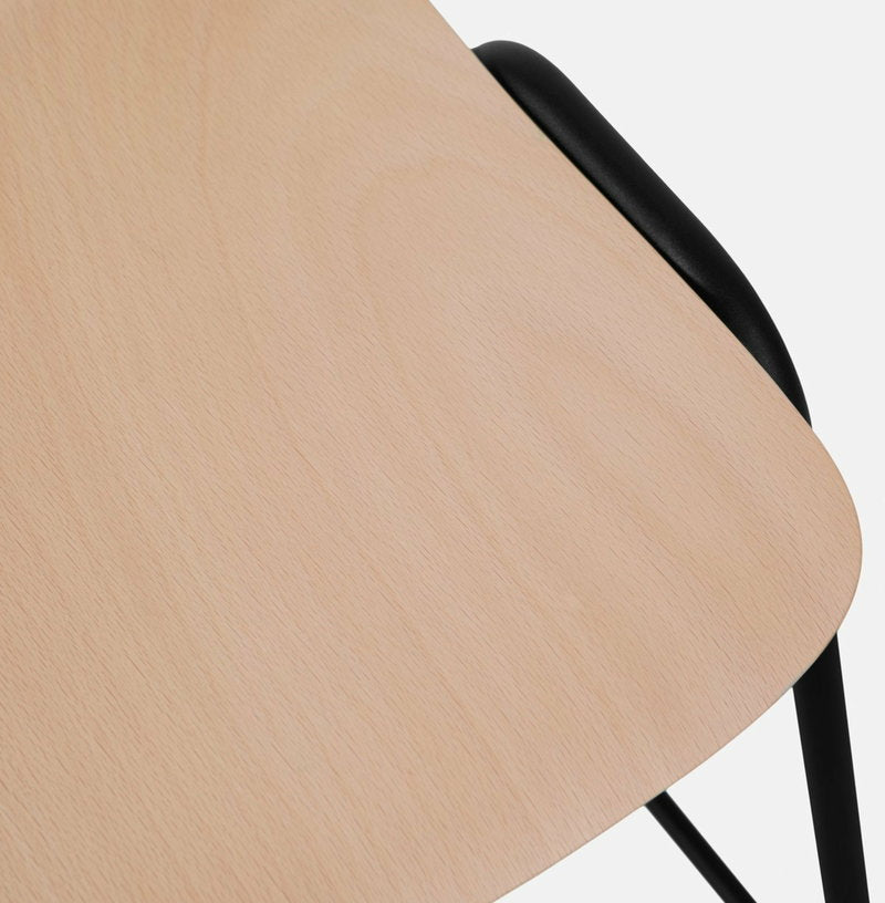 Tabouret de bar 75 cm en bois naturel et cadre noir Touchwood - Hem - The Cool Republic