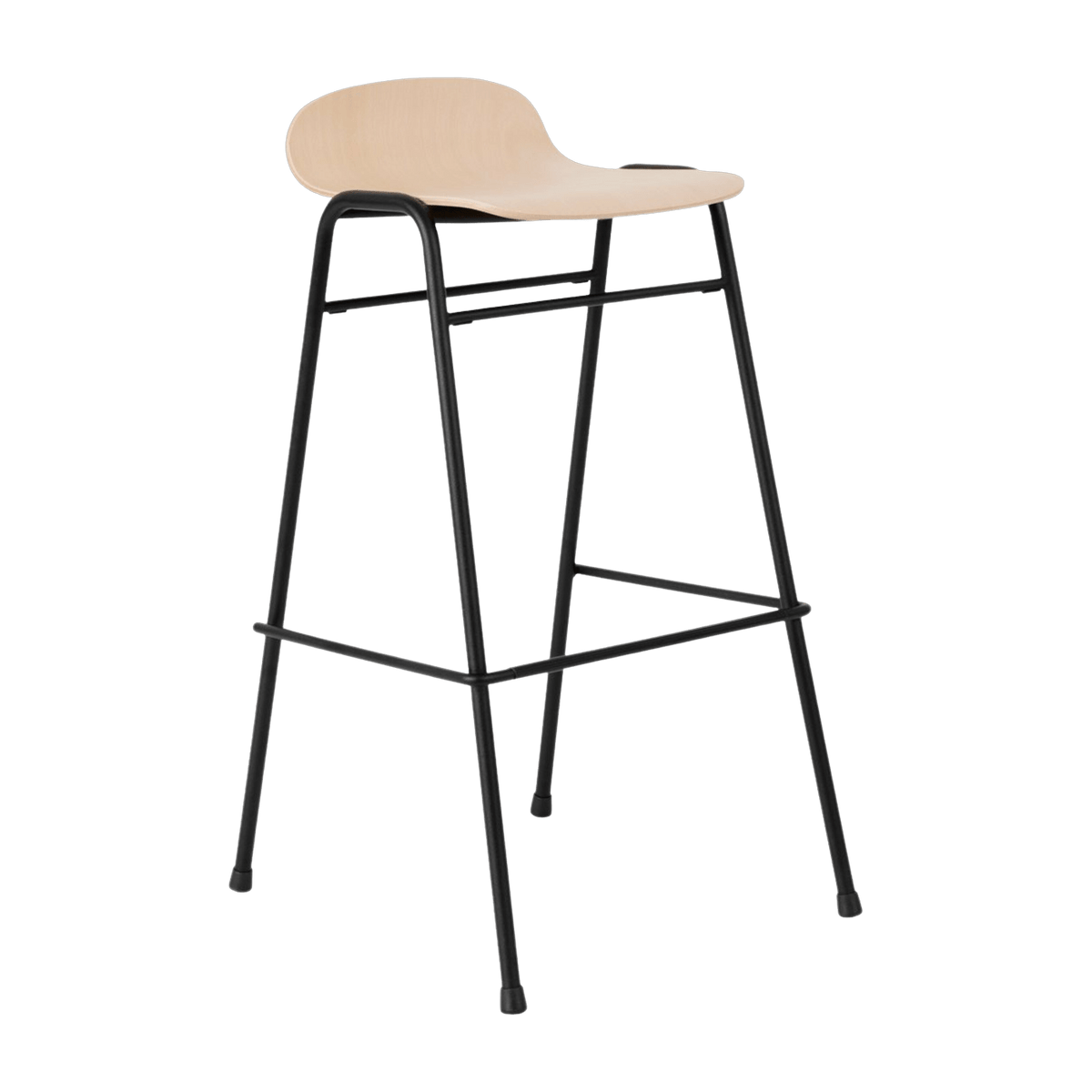Tabouret de bar 75 cm en bois naturel et cadre noir Touchwood - Hem - The Cool Republic