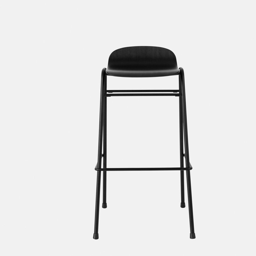 Tabouret de bar 75 cm en bois noir et cadre noir Touchwood - Hem - The Cool Republic